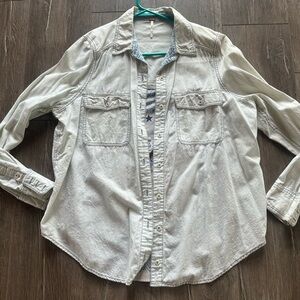Free People Cream Casual Top